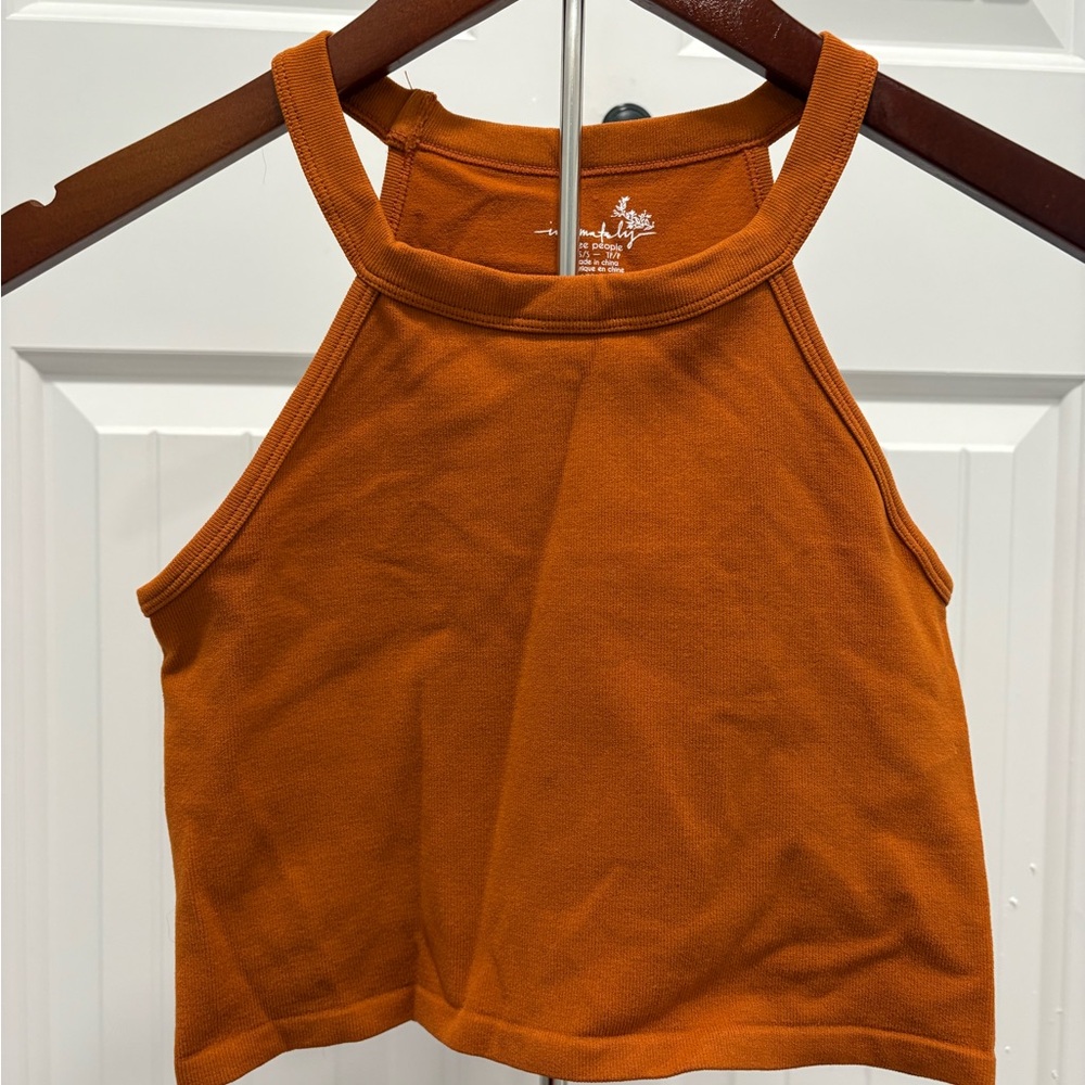 Free People Orange Crop Top